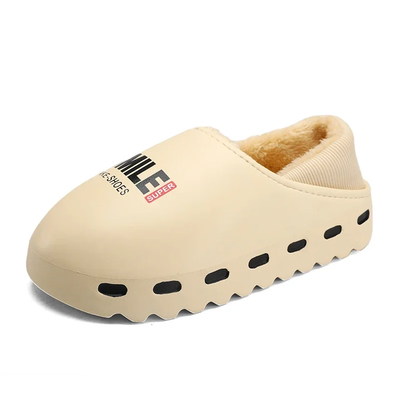 Новое поступление мужские зимние меховые шлепанцы YZY сохраняющие тепло домашняя