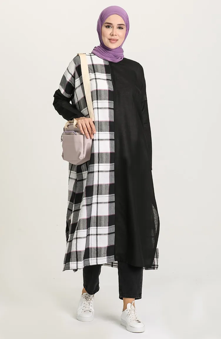 

New Fashion Muslim Plaid Garnish Tunic Dress Women Ramadan Evening Dress Hijab Clothing African Dubai Turkey Made In Turkish