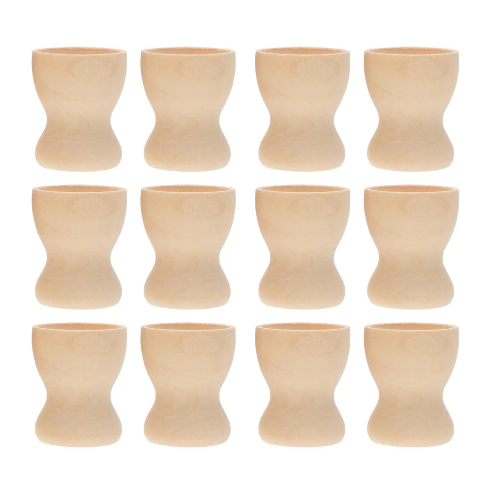 

12Pcs DIY Egg Cup Holder Novel Cup Shaped Egg Stands Kids Graffiti Painting Toys