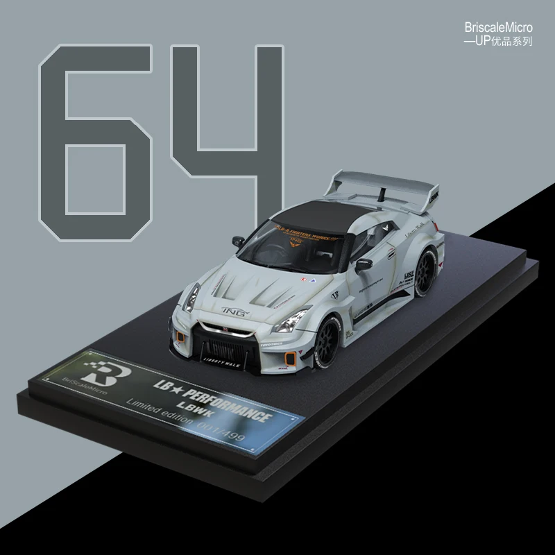 

BSM 1:64 модель автомобиля GTR35, широкий корпус, сплав, литой, беговые автомобили, боевой, серый
