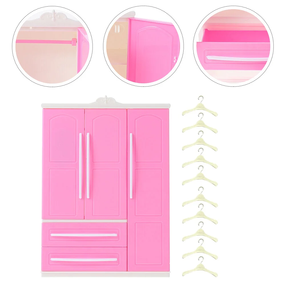 

Wardrobe Mini Baby Dolls Hangers Furniture Clothes Closet Coat Plastic Shirts Small Rack