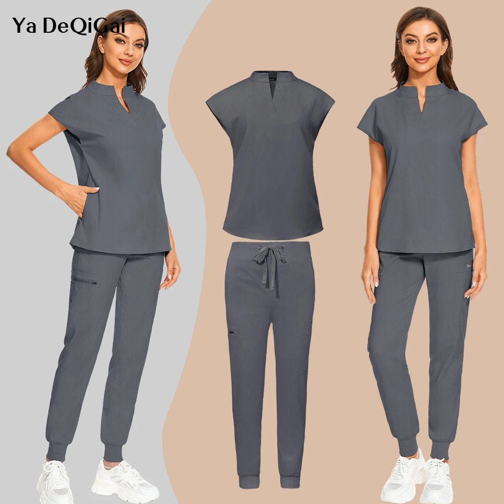 

Летняя медицинская одежда, Женский комплект для врачей, медсестер, верхние брюки, рабочая одежда для больницы, косметологические костюмы для бега и кормления