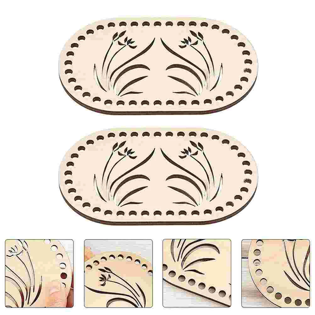 

2pcs Delicate Crochet Bag DIY Hollow-out Base Manual Crochet Basket Bases