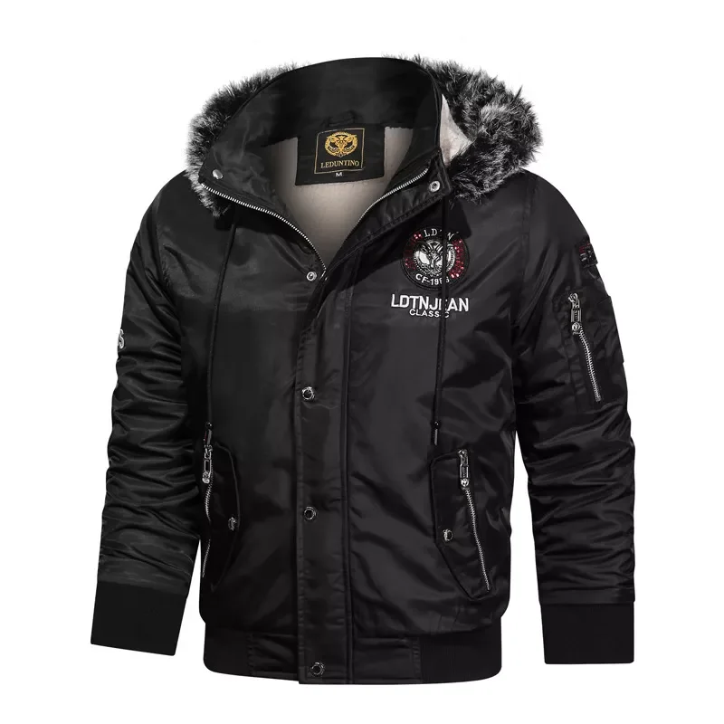 

New2022 Winter Plush Thickened Casual Men's Cotton Clothes Warm Trend Coat Hooded Loose Large Cotton Clothes