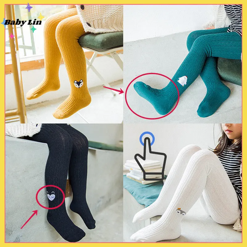 

1-12 Years Baby Pantyhose Girls Tights Embroidery Cartoon Pattern Girl Pants Cotton Winter Stockings Trousers Autumn Tights New