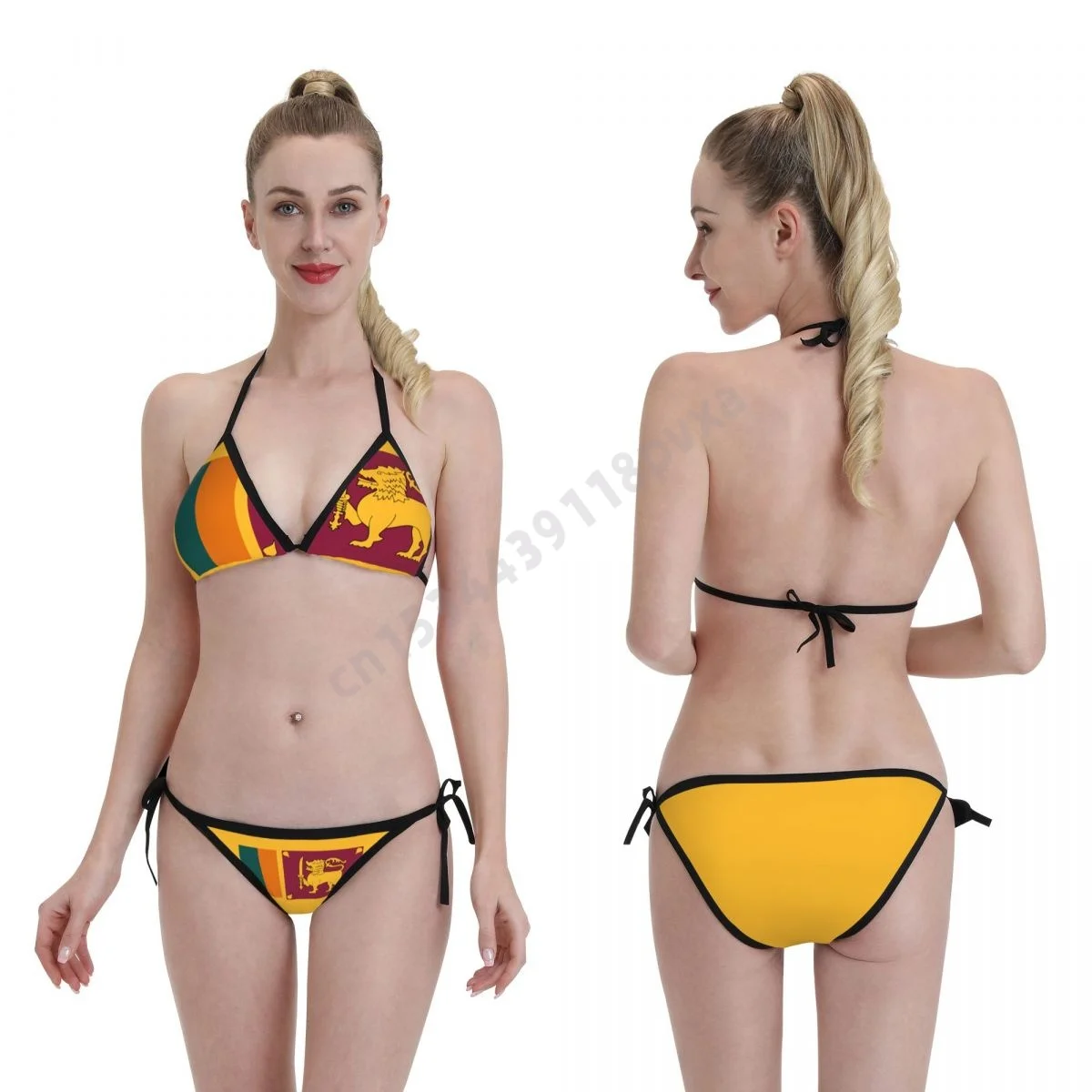 

Women Bikini Set Sri Lanka Flag Swimwear Mujer Girls Sexy Swimsuit Swimwear Micro Bikini Summer Bathing suit