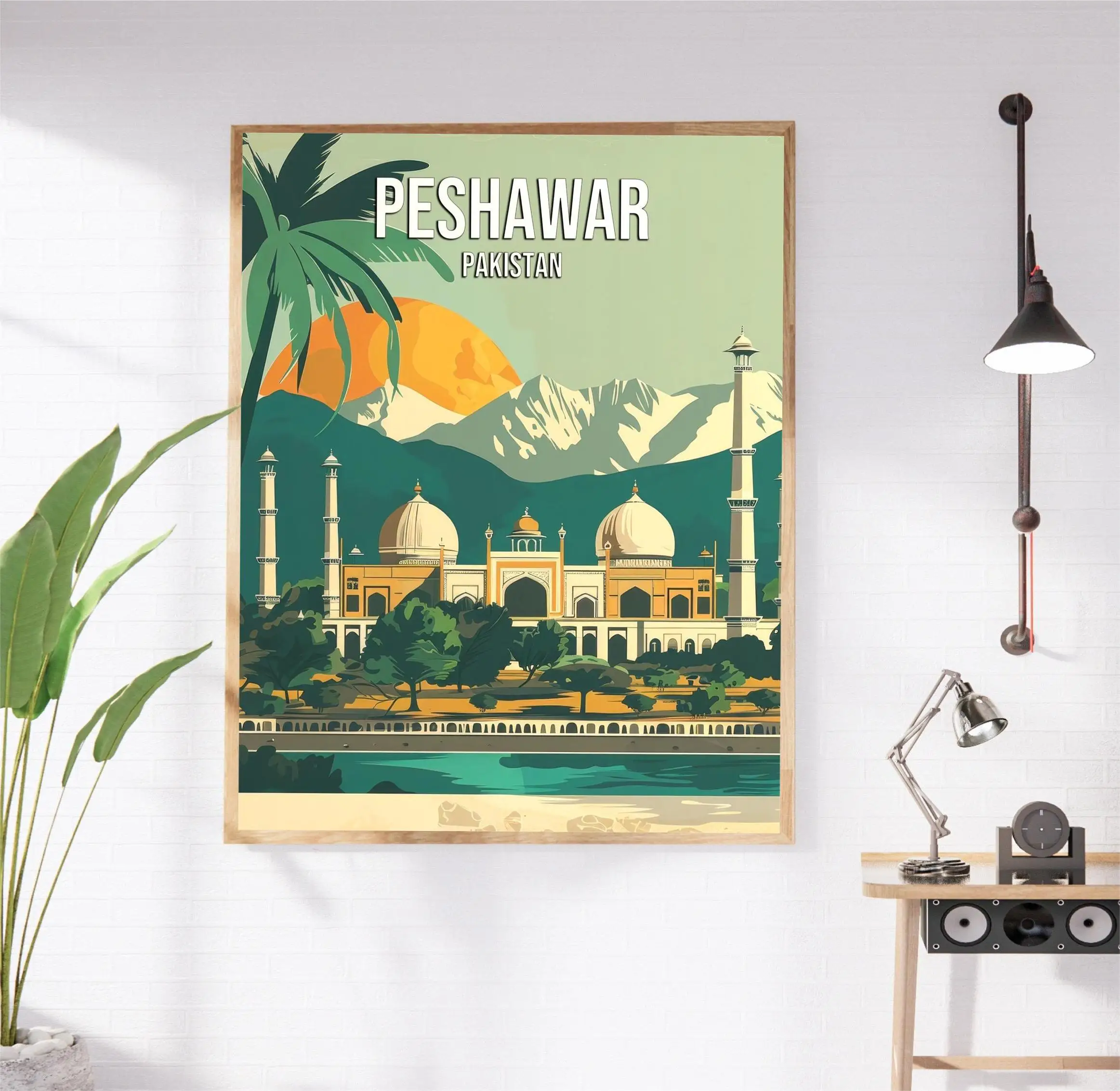 Ретро-постер с изображением туристических городов