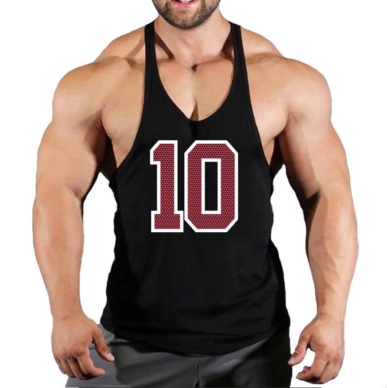 

Brand gym clothing cotton singlets no.10 24 bodybuilding stringer tank top men fitness shirt muscle guys sleeveless vest Tanktop