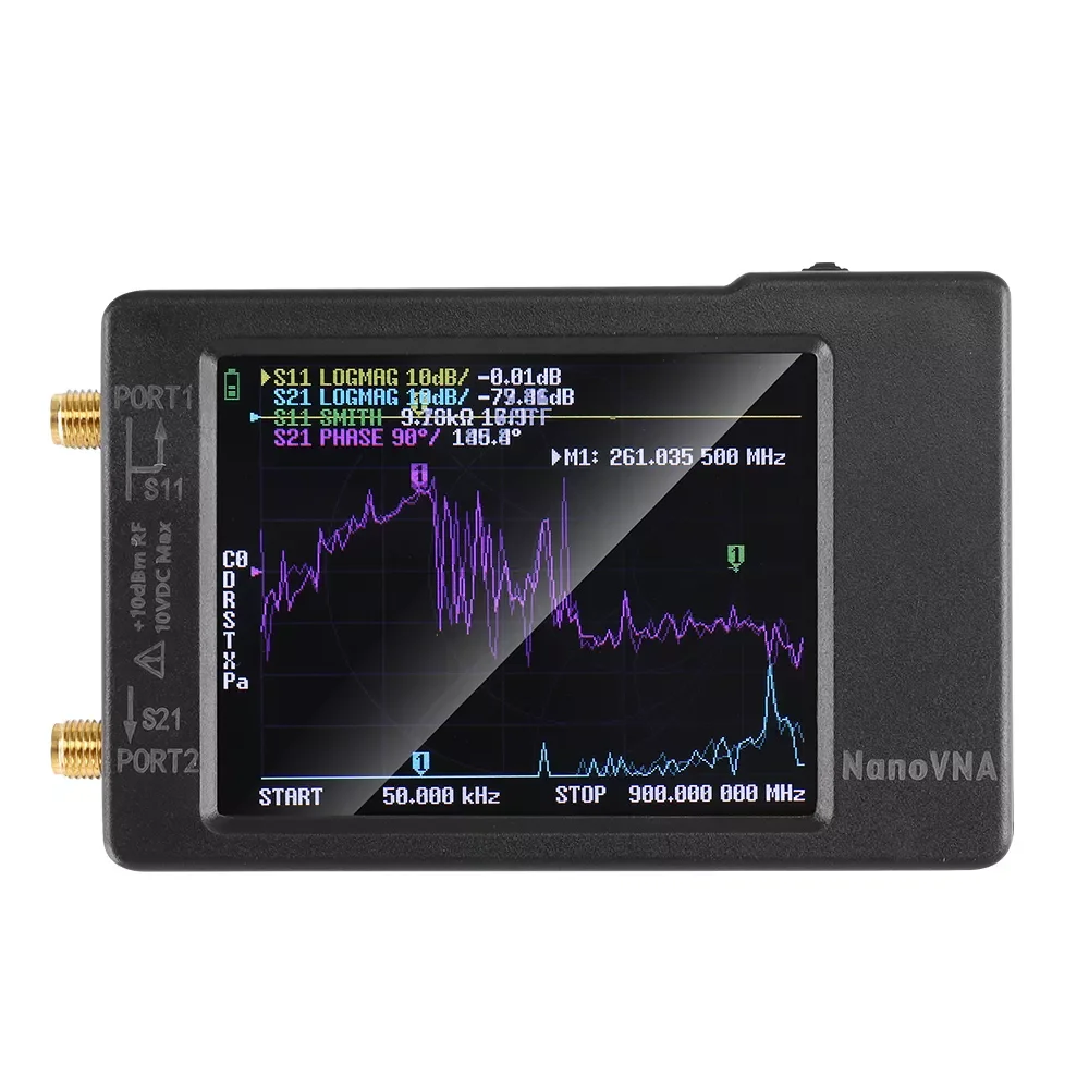 

Векторная сетевая антенна NanoVNA-H, анализатор 10 кГц-1,5 ГГц MF HF VHF UHF W/ Shell SD-карты, поддержка 32G, цифровой нано-фотографический тестер