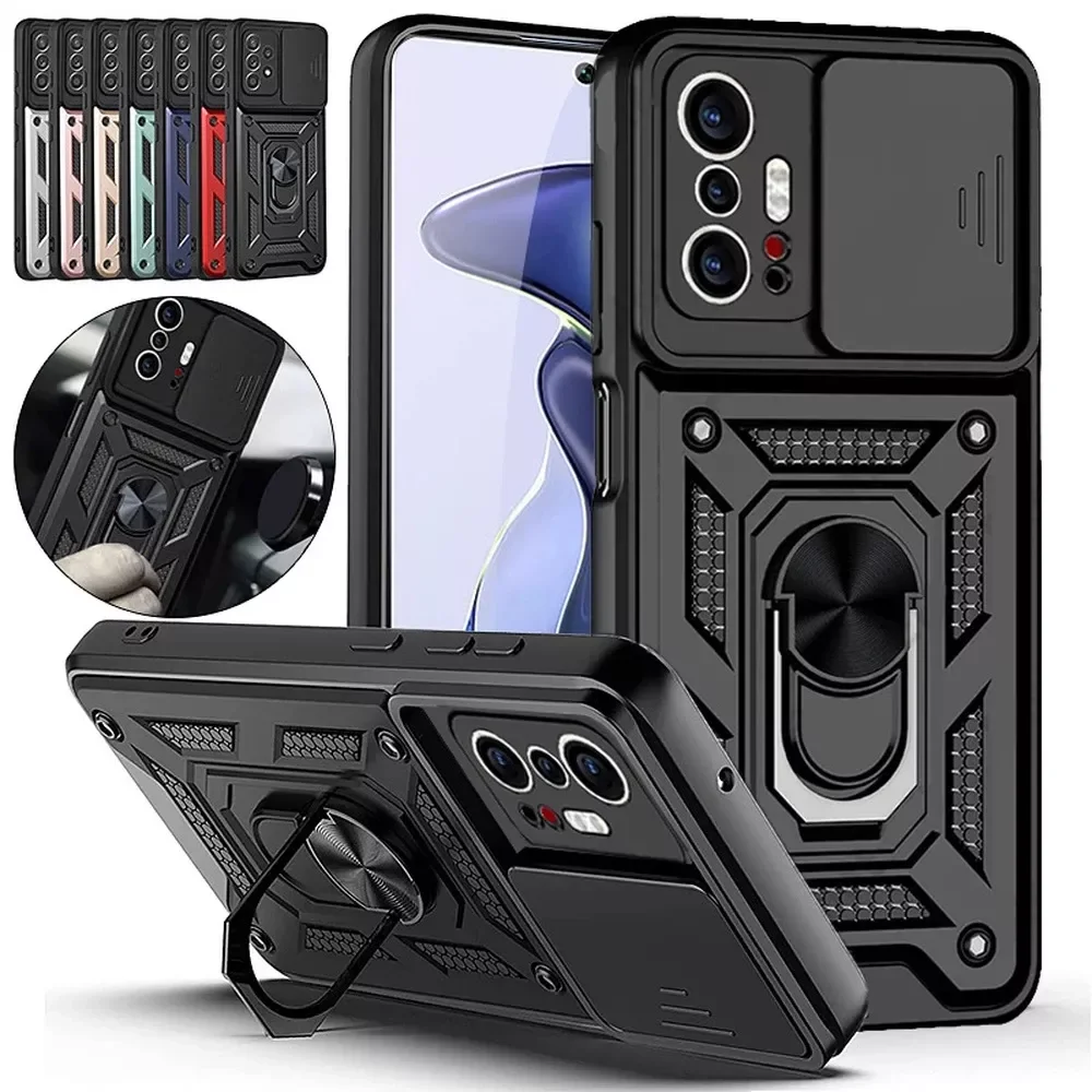 

2022 Trend For Xiaomi11T Xiomi Mi 11T 11 T Pro Car Holder Ring Protect Shell Case Slide Camera Shockproof 、Cases