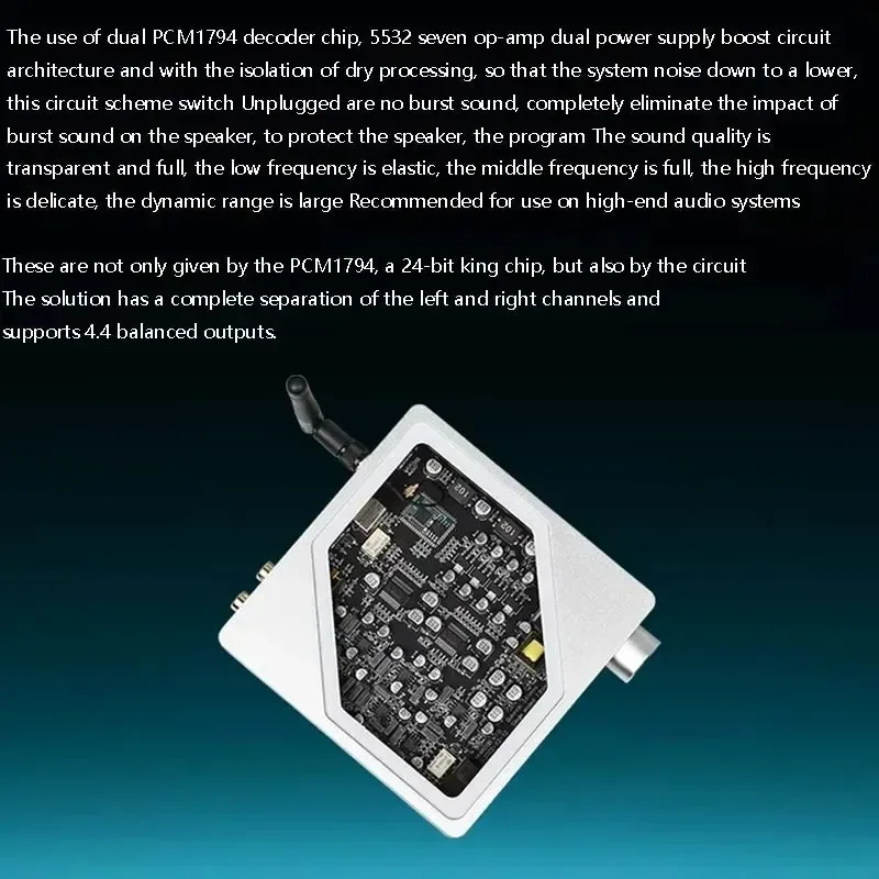 Фото Аудиофильский аудиодекодер Dual PCM1794 ЦАП QCC5125 Bluetooth LDAC APTX-HD Формат передачи Bluetooth-приемник 5532*7 ОпАМП №3