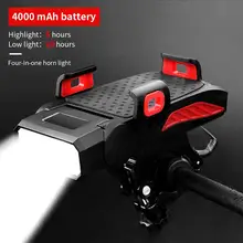 4-in-1 Mobile Phone Holder Headlight Horn Convenient Portable Bicycle Usb Charging Light Bicycle Accessories