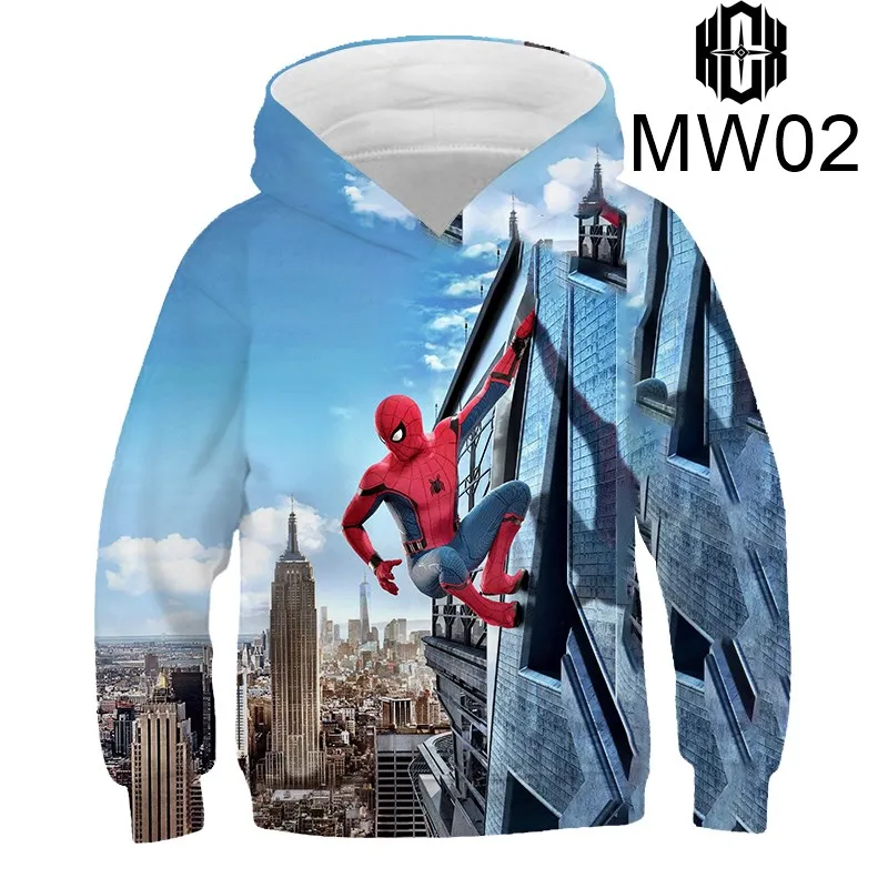 

Marvel- Spiderman Hoodies 2023 Autumn Spring Boys Girls Sweatshirts Spiderman Print Cartoon Print Hot Selling Baby Clothes