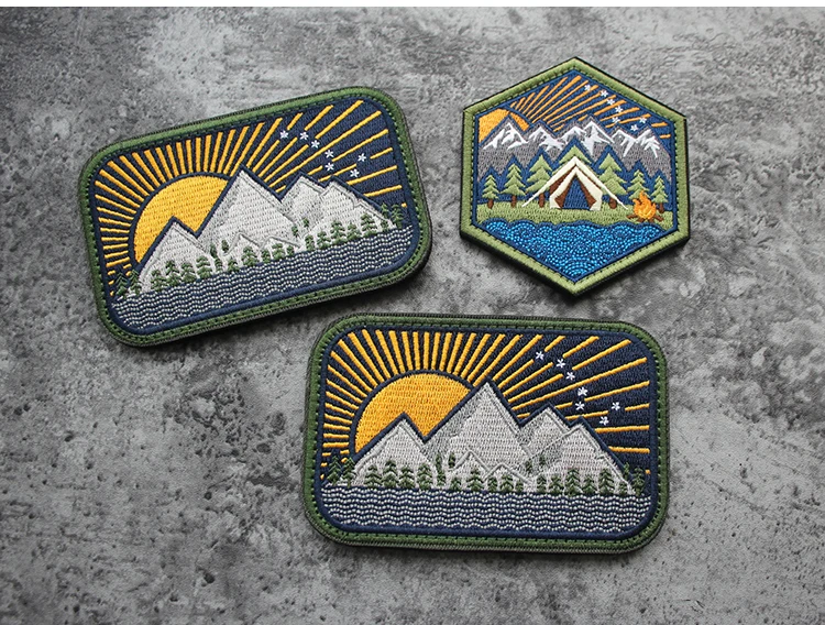 

Embroidery Patches all-terrain camp replica Hook and Loop patch Outdoor Pack Landscape Camping Morale tactical patch badge Patch