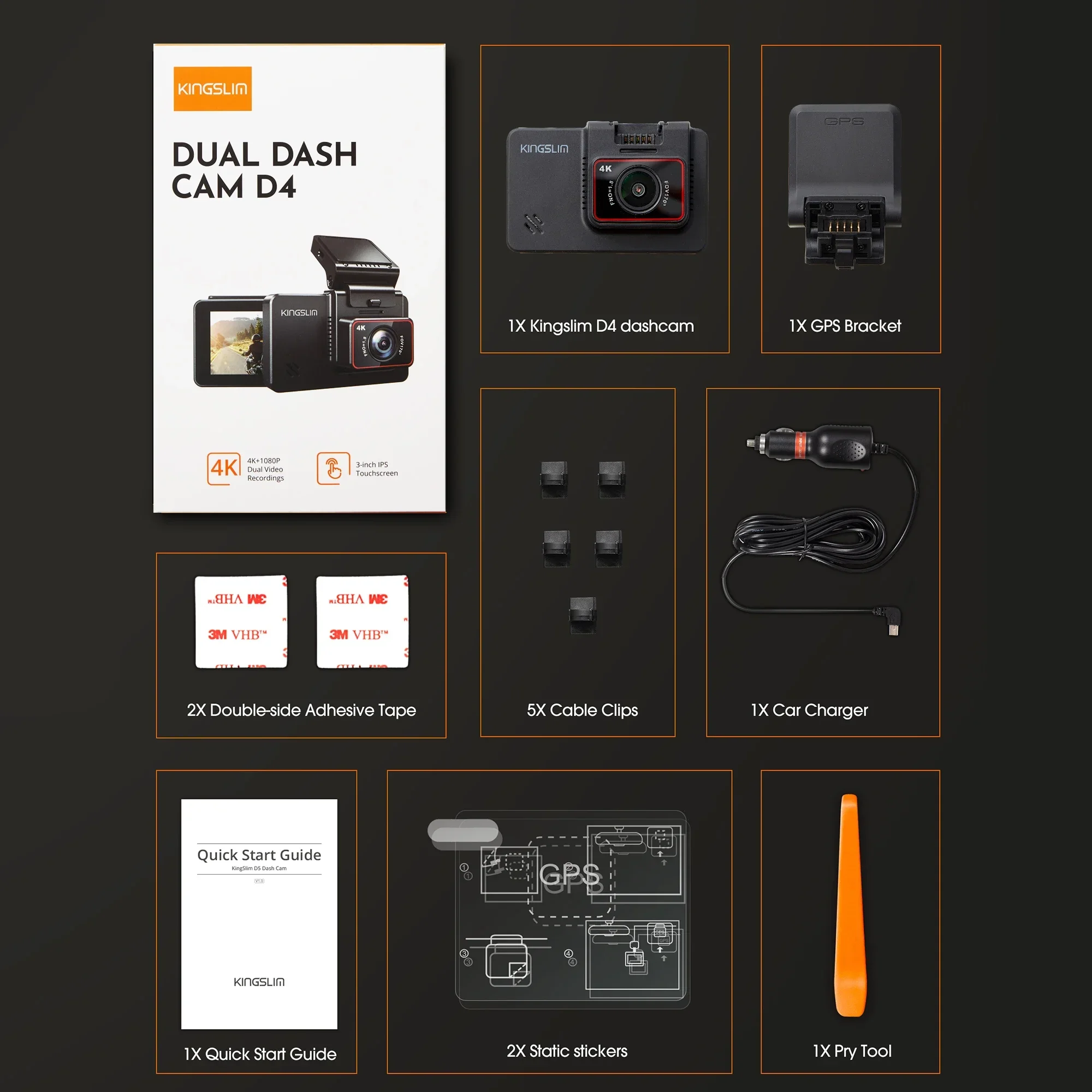 Kingslim D4 Самый маленький A800 Gt300 Jc400 Видеорегистратор Obd2 Imx415 Адаптер Mercedes Usb 3 в 1