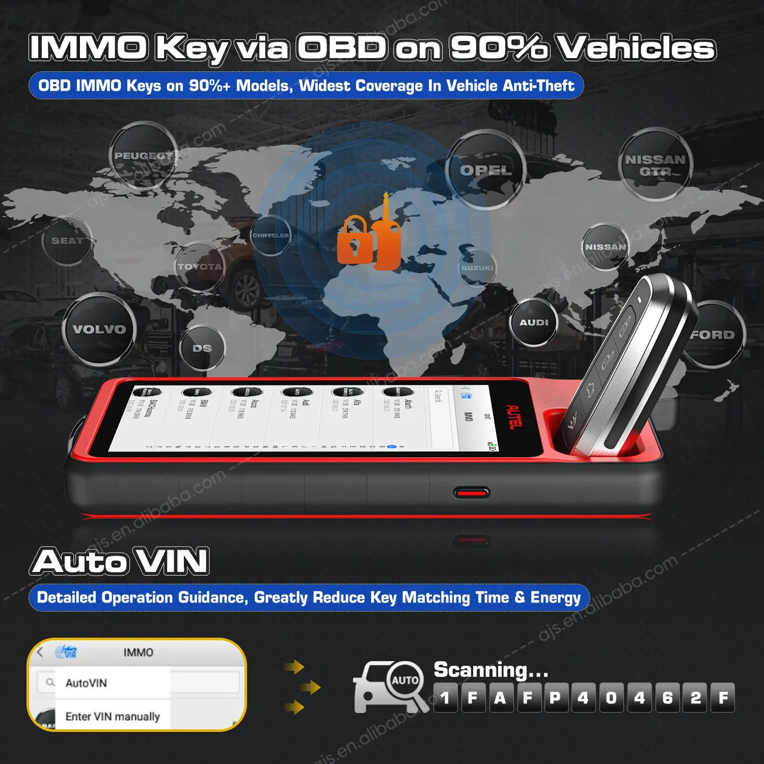 Autel MaxiIM KM100 X Altar KM100X машина для программирования ключей считыватель кодов obd2