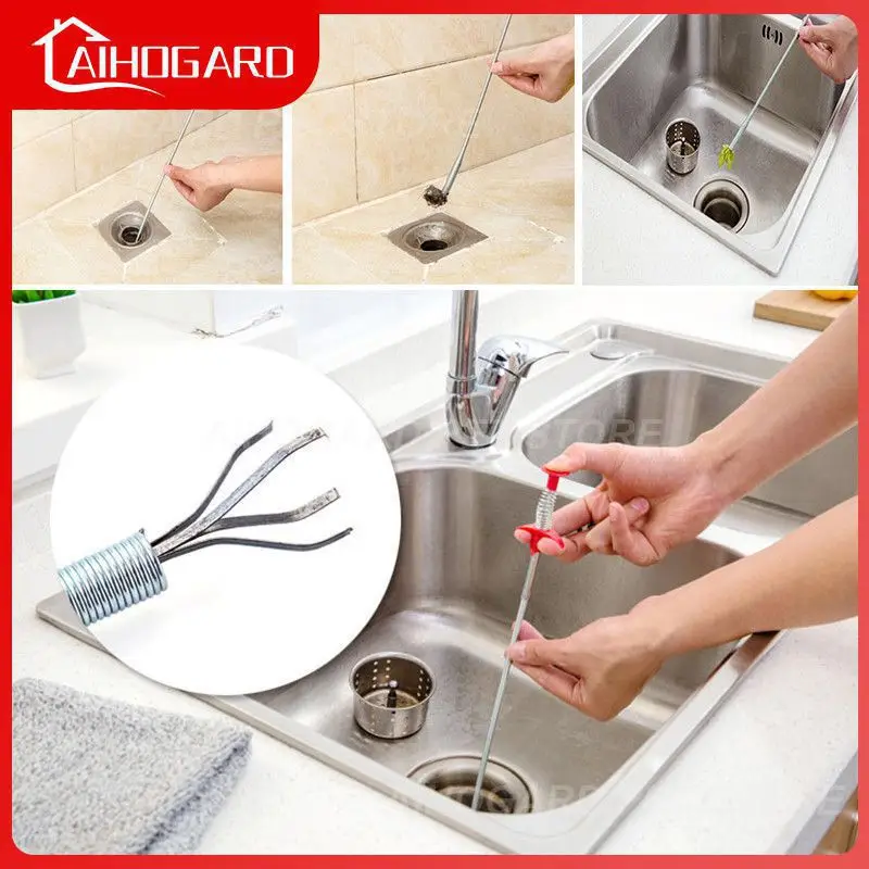 

Палочки для очистки стока с металлической проволокой, инструменты для удаления грязи, чистящие инструменты, 60 см, рессорная трубка, бытовая техника для кухонной раковины