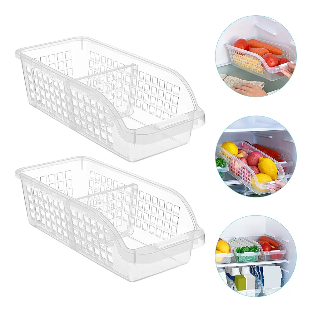

2 Pcs Sundry Milk Box Food Containers Table Top Fridge Accessories Plastic Organizer Bins Freezer Storage Case Refrigerator Egg