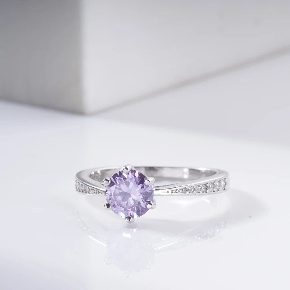 

925 Silver 1-3 ct Excellent Cut Purple Green D Color Moissanite Ring Wedding Ring for Women Fine Jewelry dating party gift