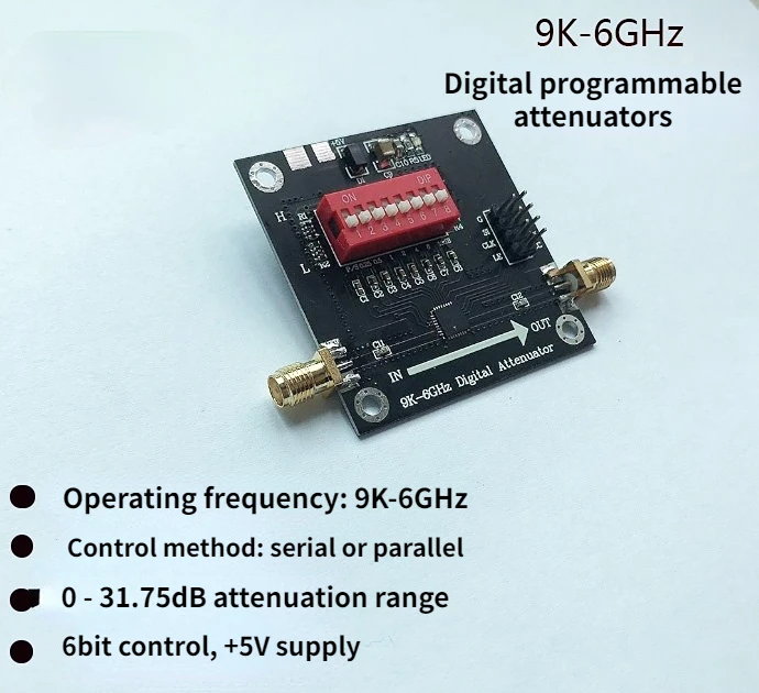 

9K-6GHz RF Programmable Attenuator Digital Attenuator Adjustable Attenuation 7bit Control 31.75dB