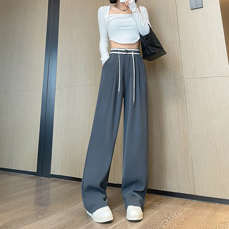 

Korean Fashion Casual Loose High Waist Long Trousers Female Streetwear Women 2023 New Women Suit Pants Wide Leg Spring Summer