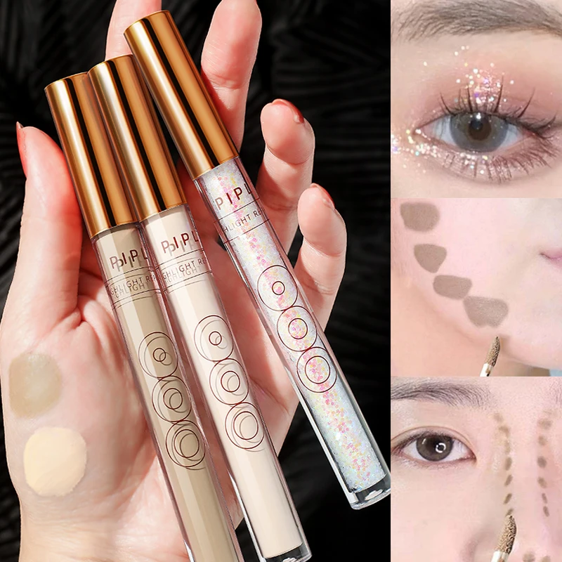 

Professional Liquid Shadow Contouring Sticks Highlighter Makeup Bronzer Powder Flawless Glitter Matte 3D Effect Body Shimmer