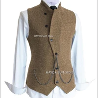 2022 mens suit vest stand collar single breasted sleeveless jacket fashion business waistcoat for wedding