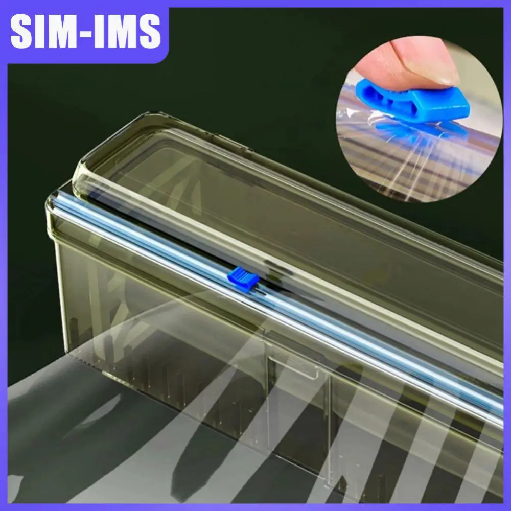 

1pcs Wax Paper Cling Wrap Dispenser With Slider Cutter Cutting Box Plastic For Aluminum Foil Wrap Cutting Box Refillable
