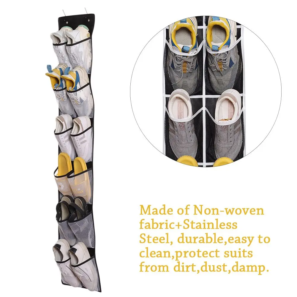 

Transparent Foldable Behind The Door 12 Pocket Hanging Shoe Holder Storage Bag Closet Organizer Hanging Bag
