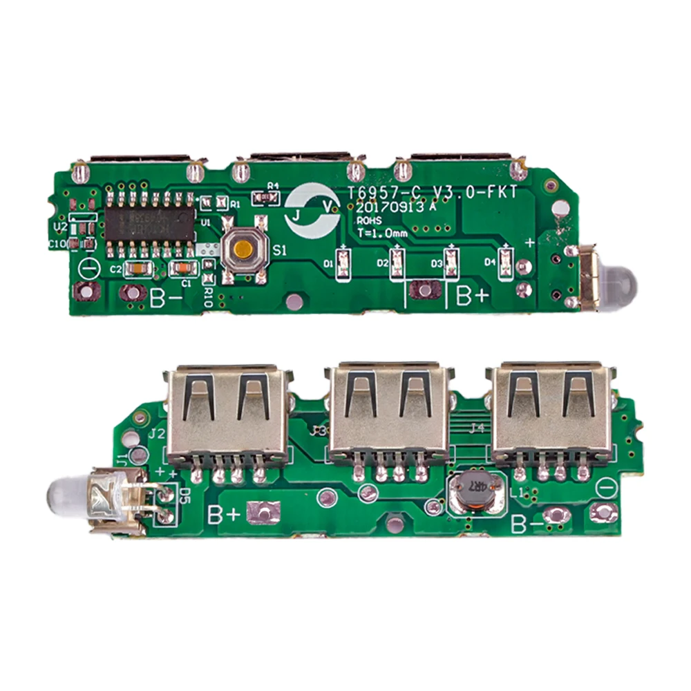 

Повышающий Модуль зарядки литиевого аккумулятора 5 в 1 а 18650 а 3 USB, печатная плата для зарядки литий-ионного аккумулятора Lipo для внешнего акку...