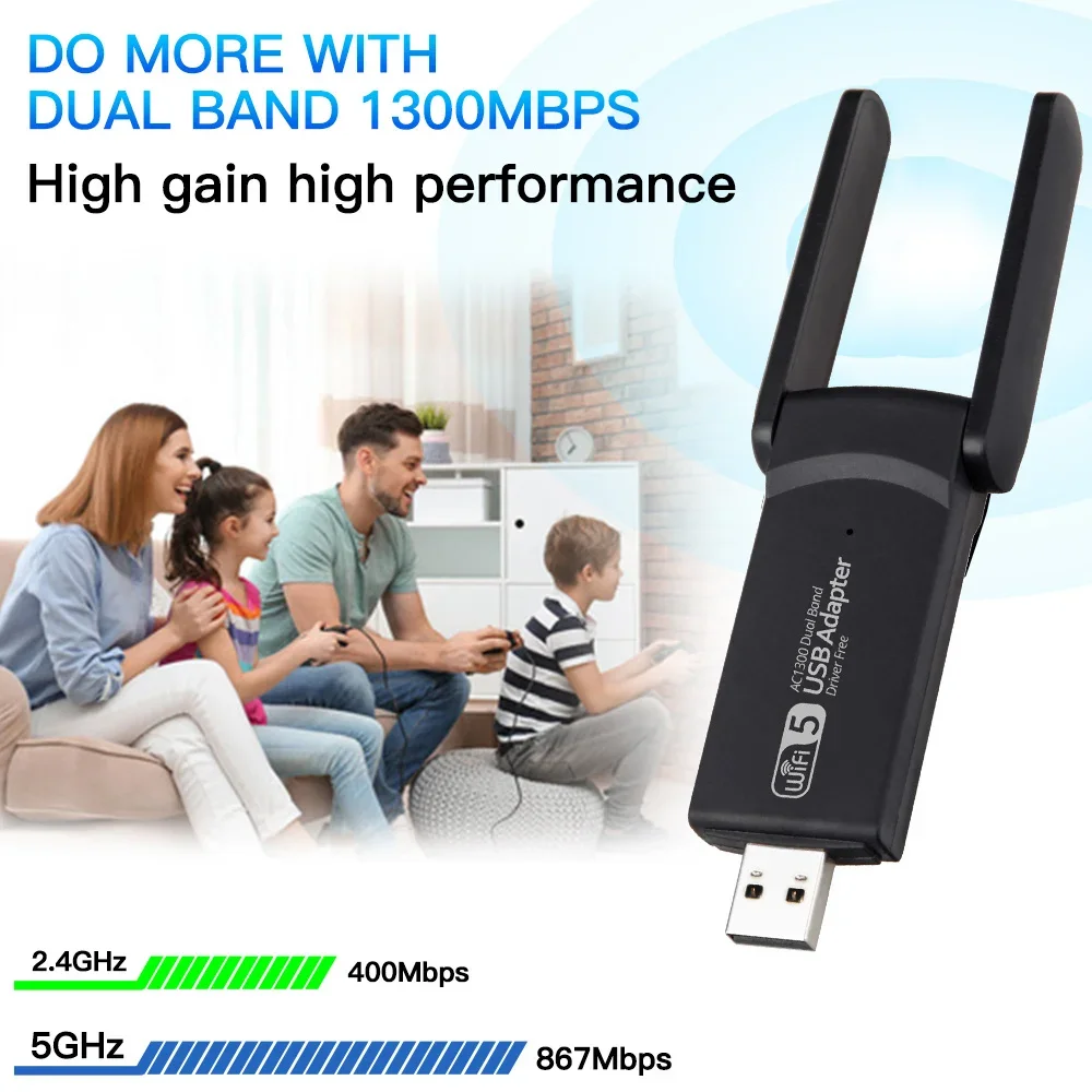 USB Wi-Fi адаптер AC1300 1300 Мбит/с двухдиапазонный