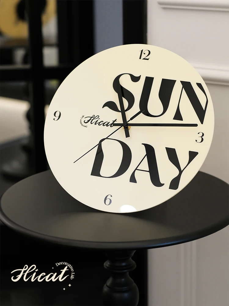 

Cream wind clock bedroom mute wall clock wall watch creative living room mute fashion quartz clock round European clock