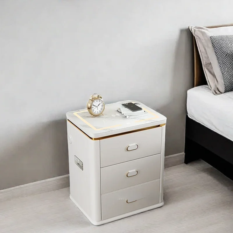 Настольные прикроватные столики боковая кровать искусственная кожа Круглый