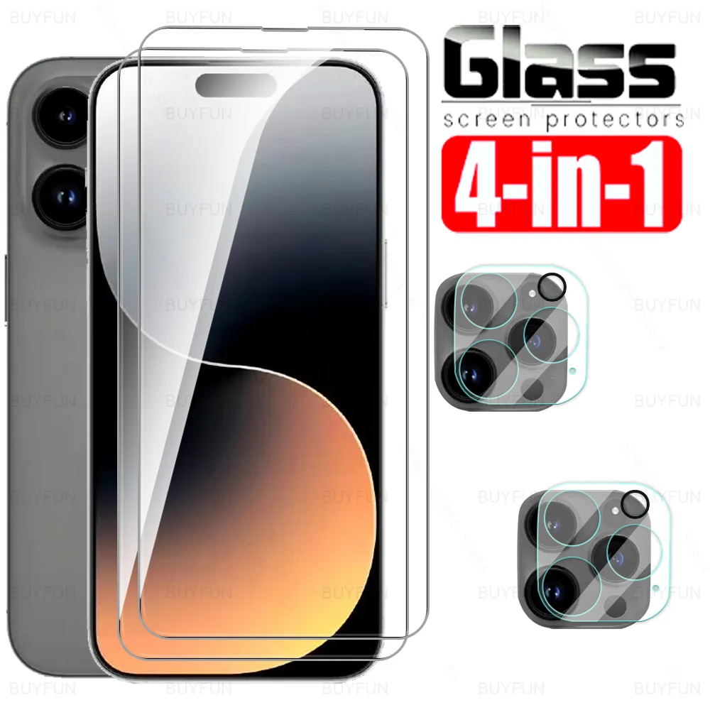 

4 в 1 для Apple iPhone 15 Pro Max полное покрытие закаленное стекло iPhone15 Plus iPhone15Pro 15Pro 15ProMax 2023 защита для экрана камеры