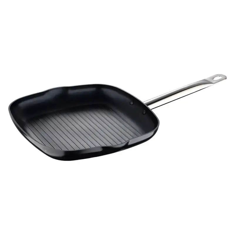 

2023 New Bergner - 11" Cast Aluminum Non Stick Grill Pan, 11 Inches, Black Non-stick Pan Frying Steak Pancake Cookware Pans Kitc