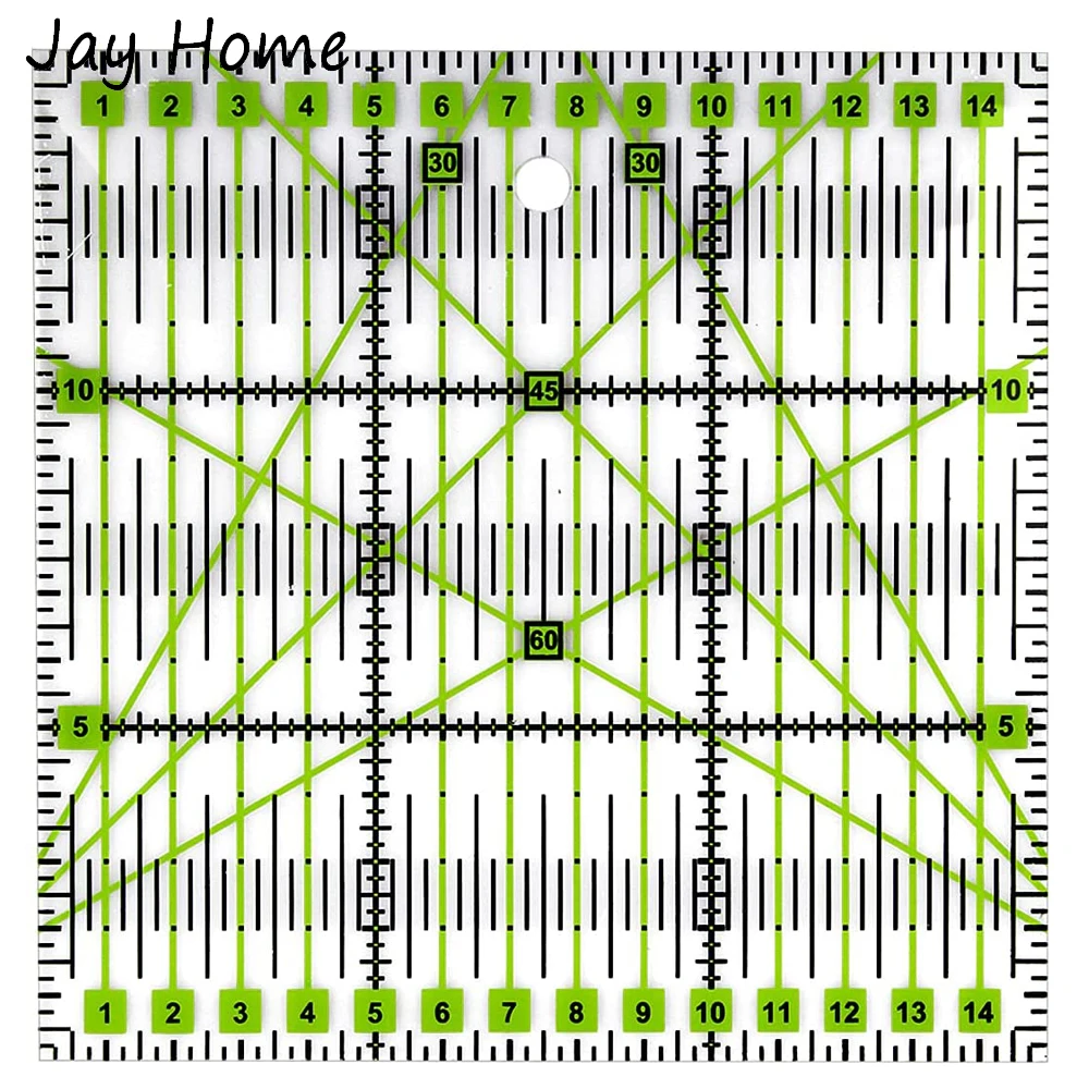 

15x15 Acrylic Sewing Ruler Square Fabric Cutting Ruler Quilting Patchwork Ruler with Colored Grid Lines Quilting Sewing Craft