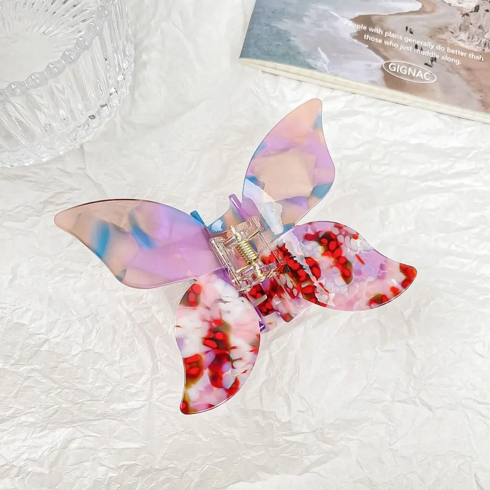 Элегантный корейский стиль коготь для волос-бабочки красочный иллюзорный цвет