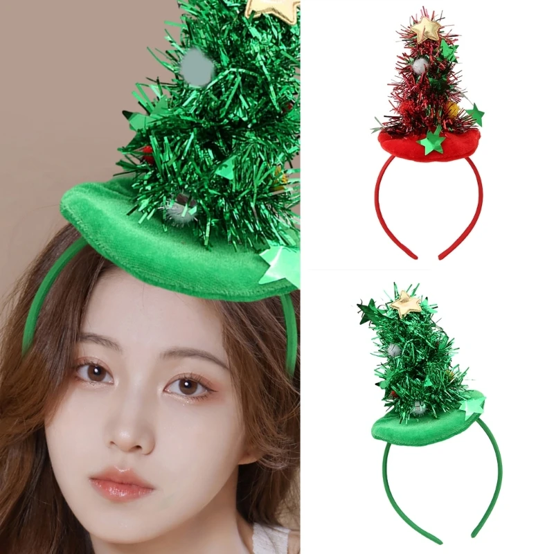 

Christmas Themed LED Headband Party Props Accessories Christmas Tree Headhoop Festival Party Hairband Holiday Headwear