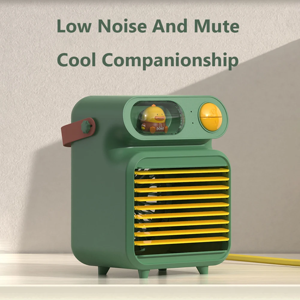 

Портативный мини-вентилятор с распылителем воды, перезаряжаемые вентиляторы, Мощный охлаждающий кондиционер светодиодный Ной лампой, охла...