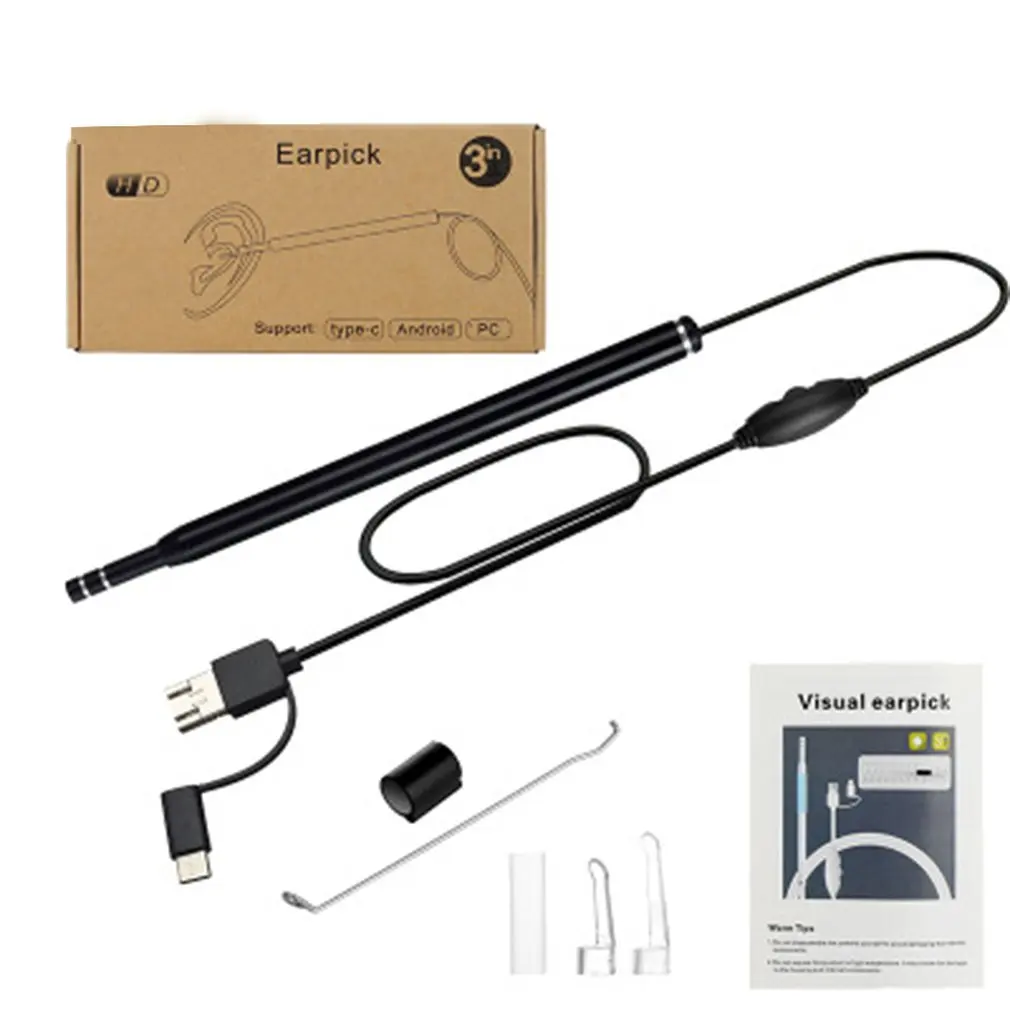 Usb Ear Camera Otoscope 3.9Mm Hd Ear Scope Endoscope Visual Ear Endoscope With Earwax Compatible Ear Cleaner For Android