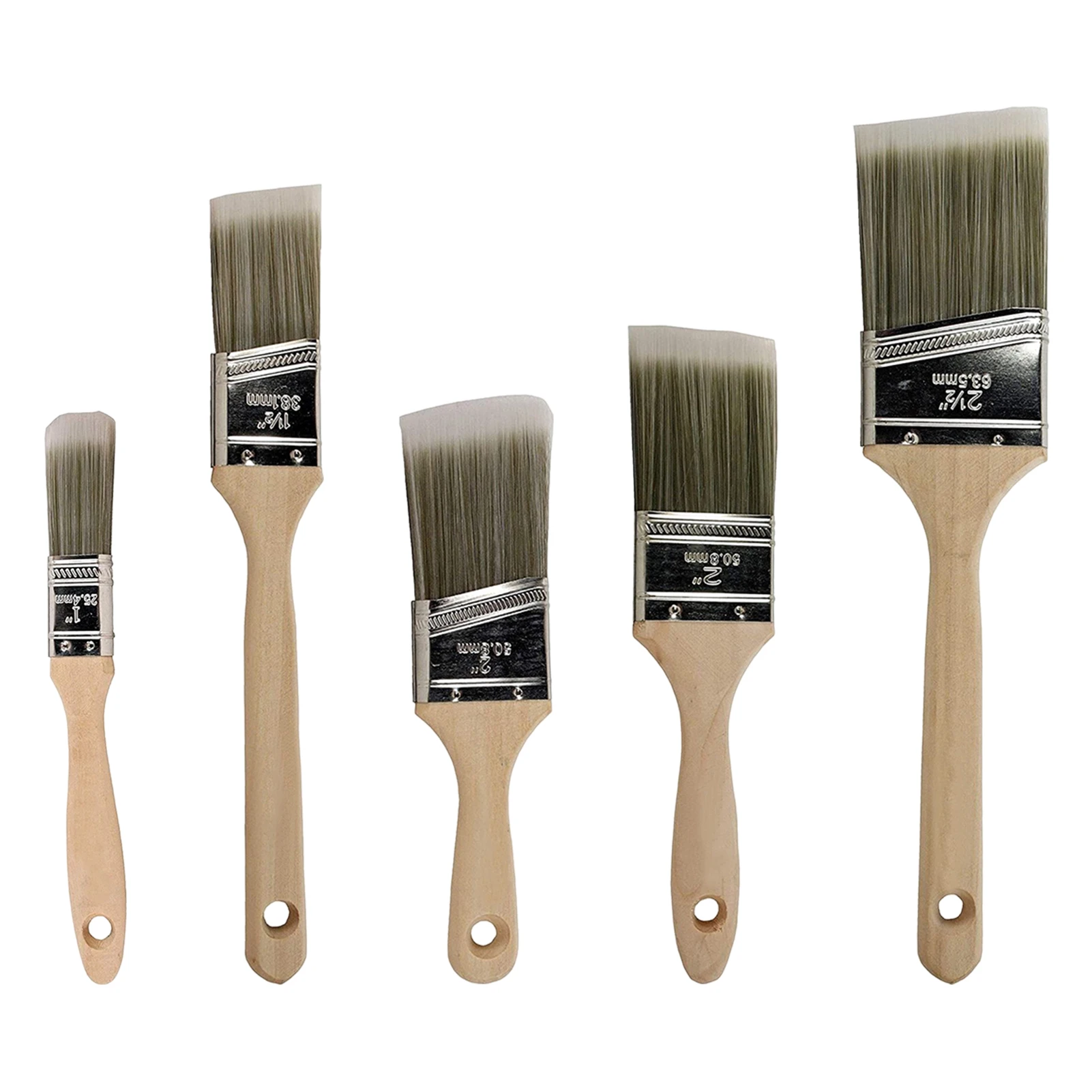 

5pcs Furniture For Decorating DIY House Indoor Outdoor Wooden Handle Ceiling Practical Professional Paint Brush Set Wall Sash
