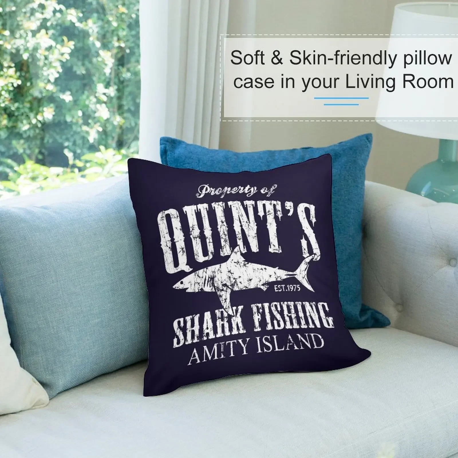 Подушка Quints Shark Fishing Amity Island мраморная наволочка подушка