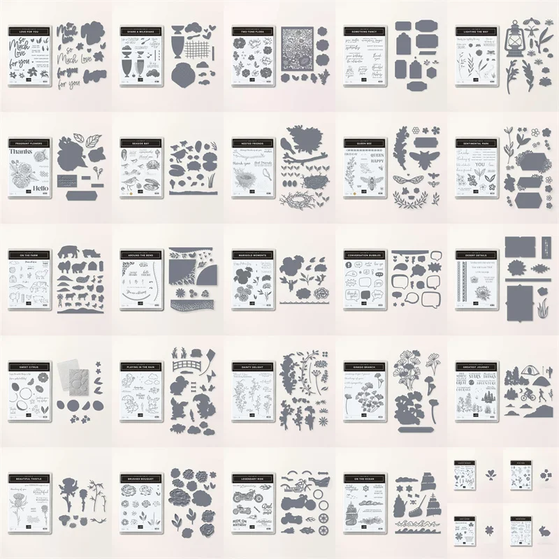 

JANUARY-APRIL 2023 MINI CATALOG Bundles Clear Stamp and Metal Cutting Dies Sets for DIY Craft Making Scrapbooking Decoration