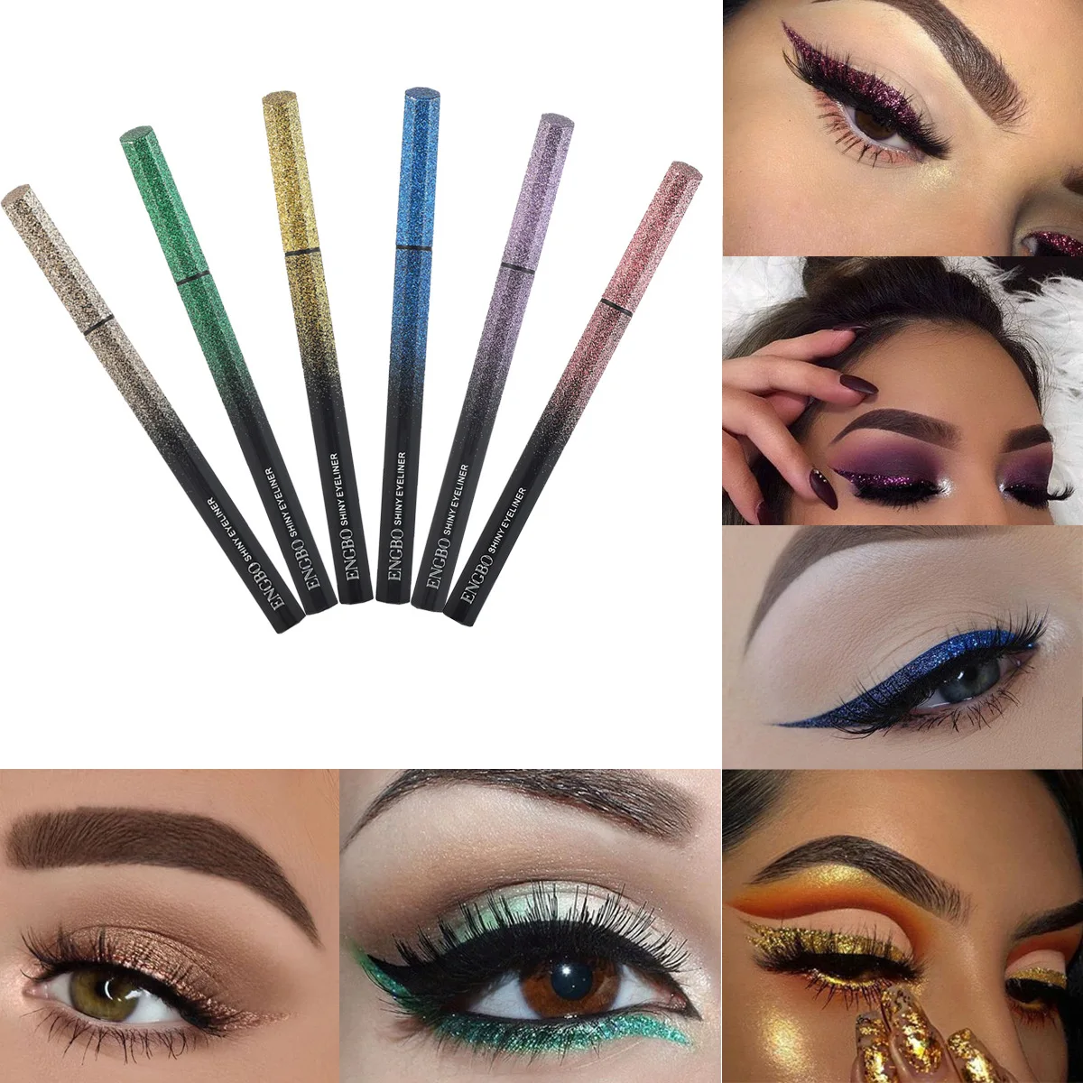 

1pc Starry Sky Pearlescent Eyeliner Long-lasting Makeup Waterproof Sweatproof Quick-drying, Non-Dizzy Color Eyeliner Cosmetics