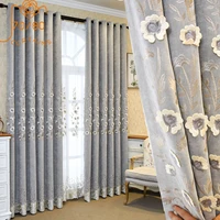 high grade embroidered chenille embossed jacquard thickening blackout curtains for living room bedroom home improvement
