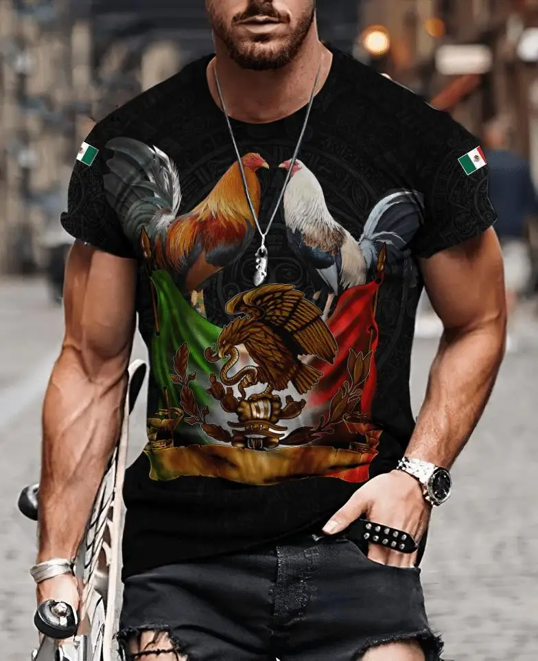 

3D Man/Woman Harajuku Streetwear Casual Funny T-Shirt Short Sleeve Print Newest eagle/rooster Animal Flag Art Unique