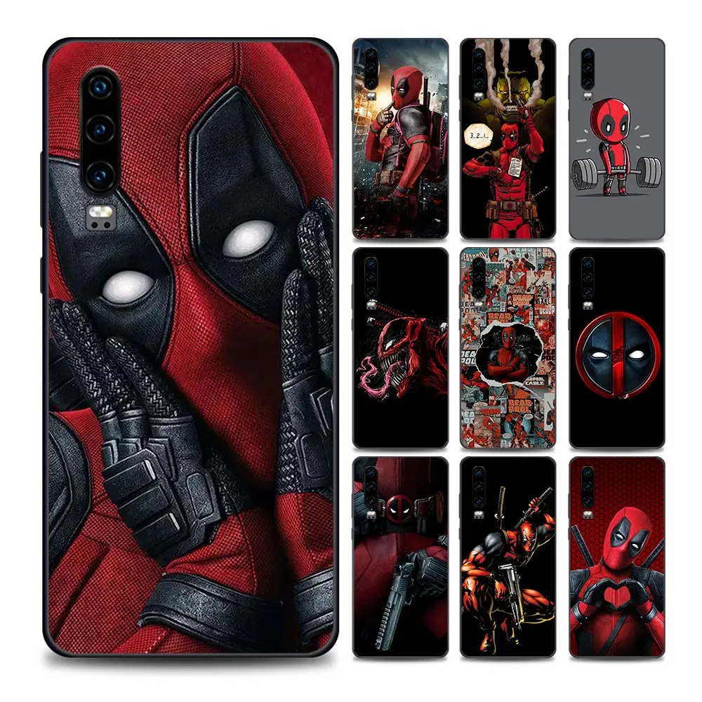 

Marvel Animado Deadpool Phone Case for Huawei P10 Lite P20 Pro P30 Pro P40 Lite P50 Pro Plus P Smart Z Soft Silicone