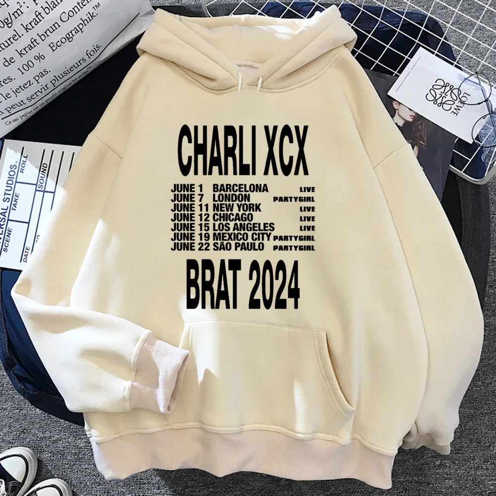 Толстовка Charli Xcx Brat с капюшоном в современном стиле harajuku дизайнерская элегантная