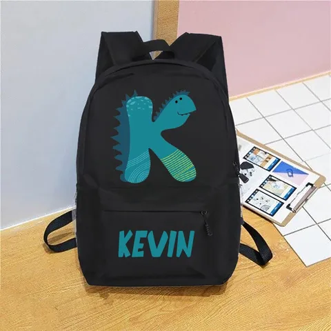 Персонализированные школьные сумки с принтом динозавра, детский рюкзак с буквой и именем для мальчиков и девочек, школьная сумка для детского сада, подарки для детей