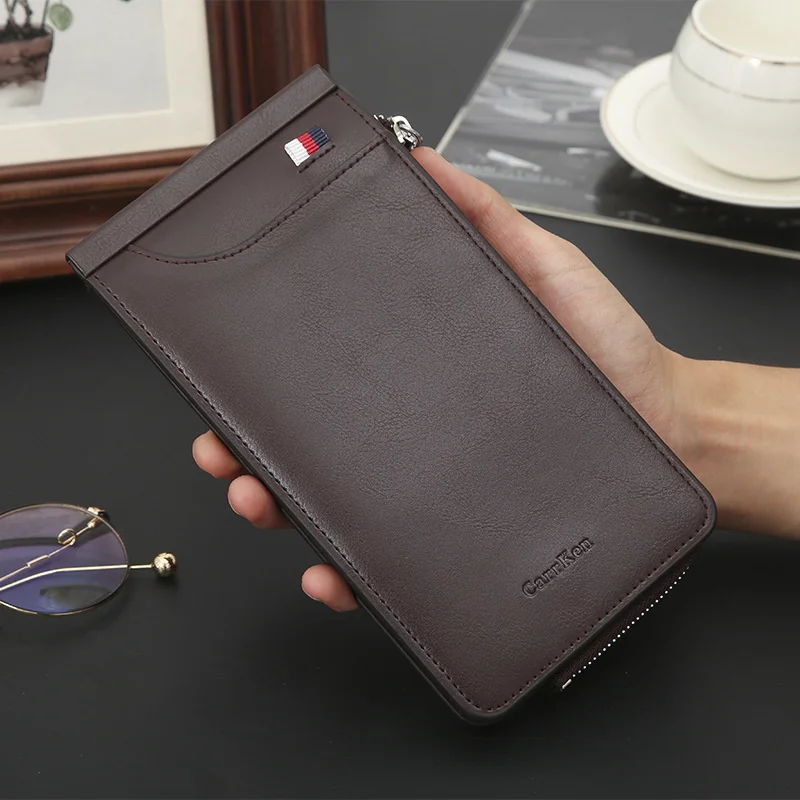 

2022 New Men's Long Card Bag South Korean Version Leisure Youth Buckle Clip Multi Slot Zipper Credit Card Bags Wholesale